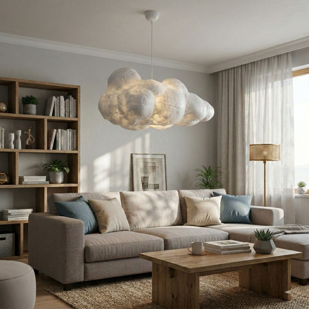 Lampe de plafond moderne en forme de « nuage » avec hauteur réglable