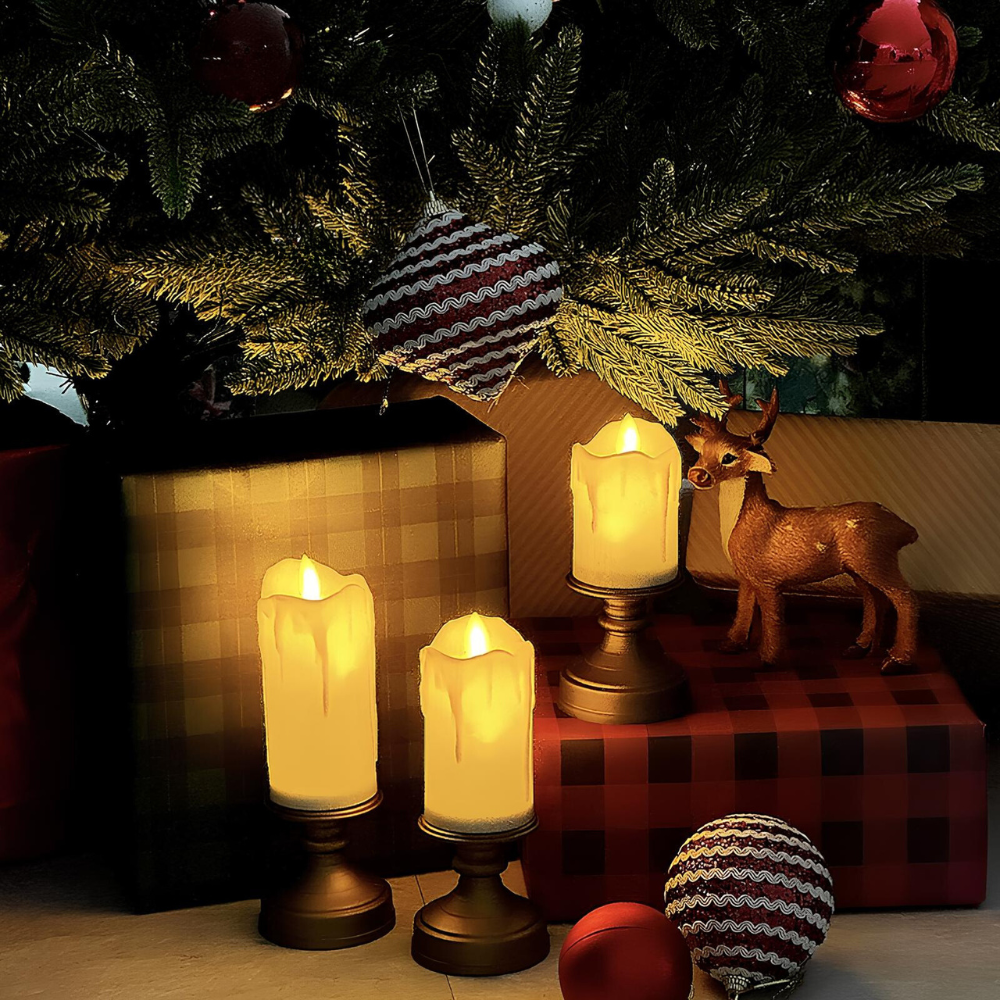 Candele LED eleganti e sicure senza fiamma per illuminazione domestica