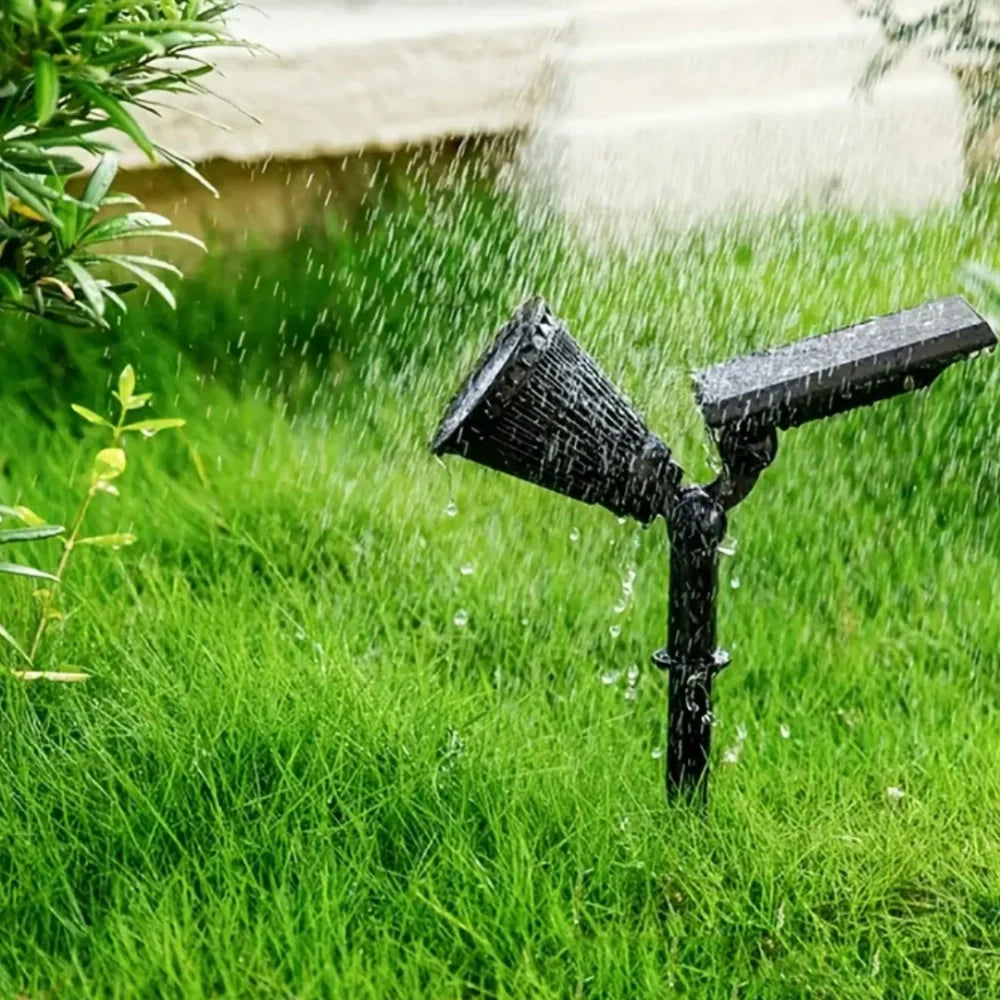Versatile solar-powered garden spotlight with 9 static and dynamic colors