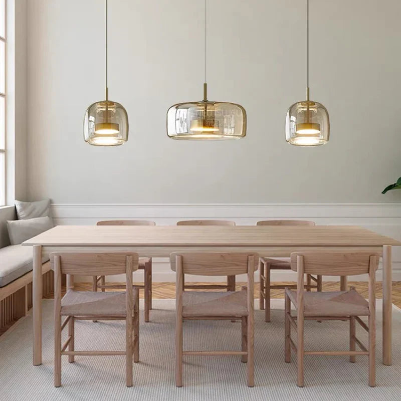 Nowoczesna Minimalistyczna Lampa Wisząca ze Szkła Oświetlenie Sufitowe