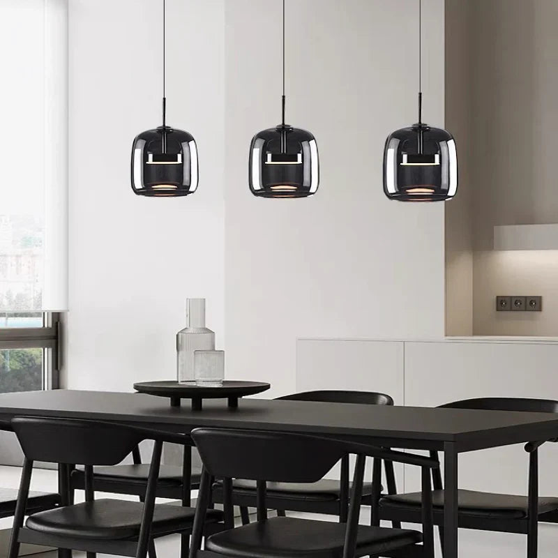 Nowoczesna Minimalistyczna Lampa Wisząca ze Szkła Oświetlenie Sufitowe