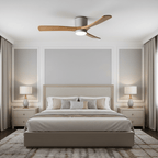 Lampa sufitowa w stylu nordyckim z wentylatorem Lampa sufitowa LED z pilotem