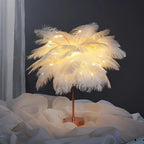 Charming feather palm room lamp with remote control