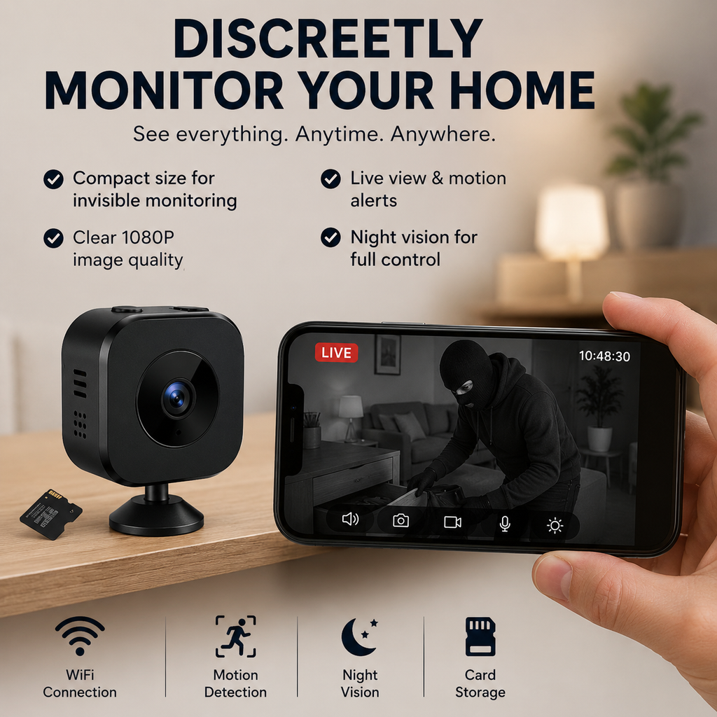 Inteligentna Mini Kamera WiFi z Funkcją Zdalnego Monitorowania