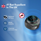 Répulsif ultrasonique efficace contre les rongeurs avec prise pour usage intérieur et extérieur – Sans produits chimiques, couverture jusqu'à 3200 pieds carrés