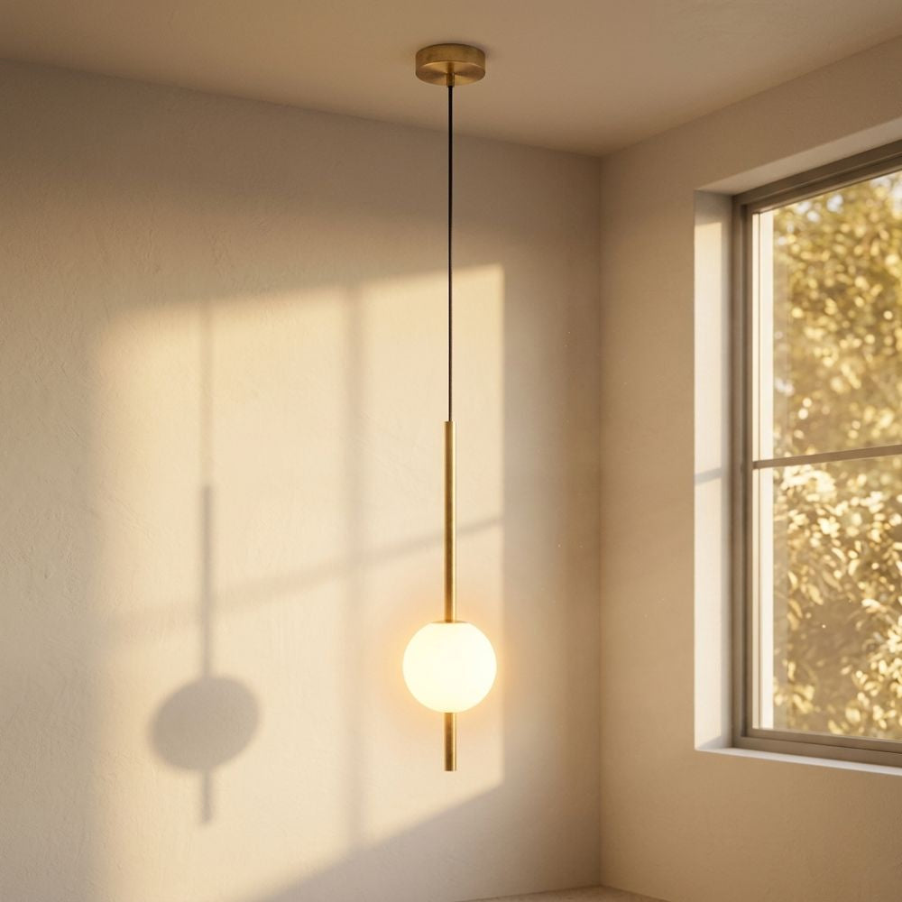 Minimalist Scandinavian-style LED ceiling pendant lamp with adjustable length