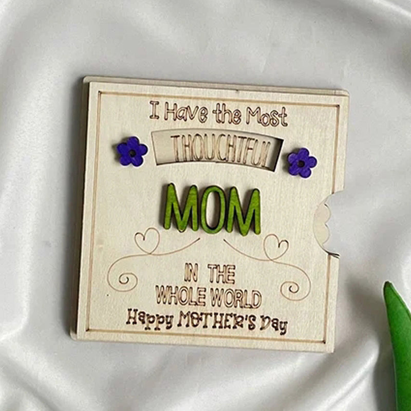Drehbare Holz-Grußkarte – Geschenk zum Muttertag für Mama und Oma