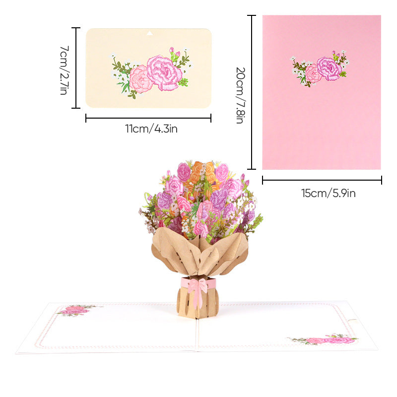 Belle carte pop-up 3D cadeau pour la Fête des Mères