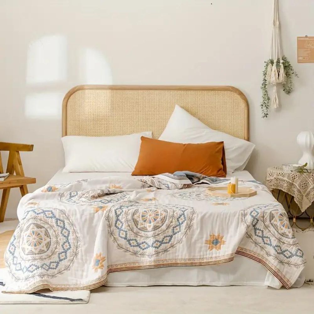 Relaksujący koc Boho dla osób śpiących głęboko