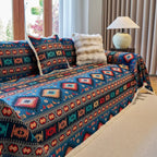 Housse de canapé boho aux couleurs géométriques vives et élégantes