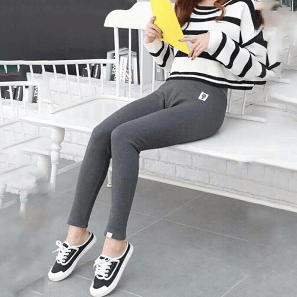 Leggings invernali da donna termici con vita alta