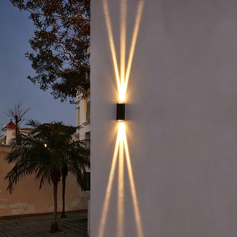 Moderne rechteckige LED-Wandlampe für den Außenbereich, wasserdichte Beleuchtung