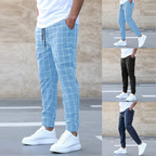Pantaloni da uomo quotidiani stile scozzese elegante e casual