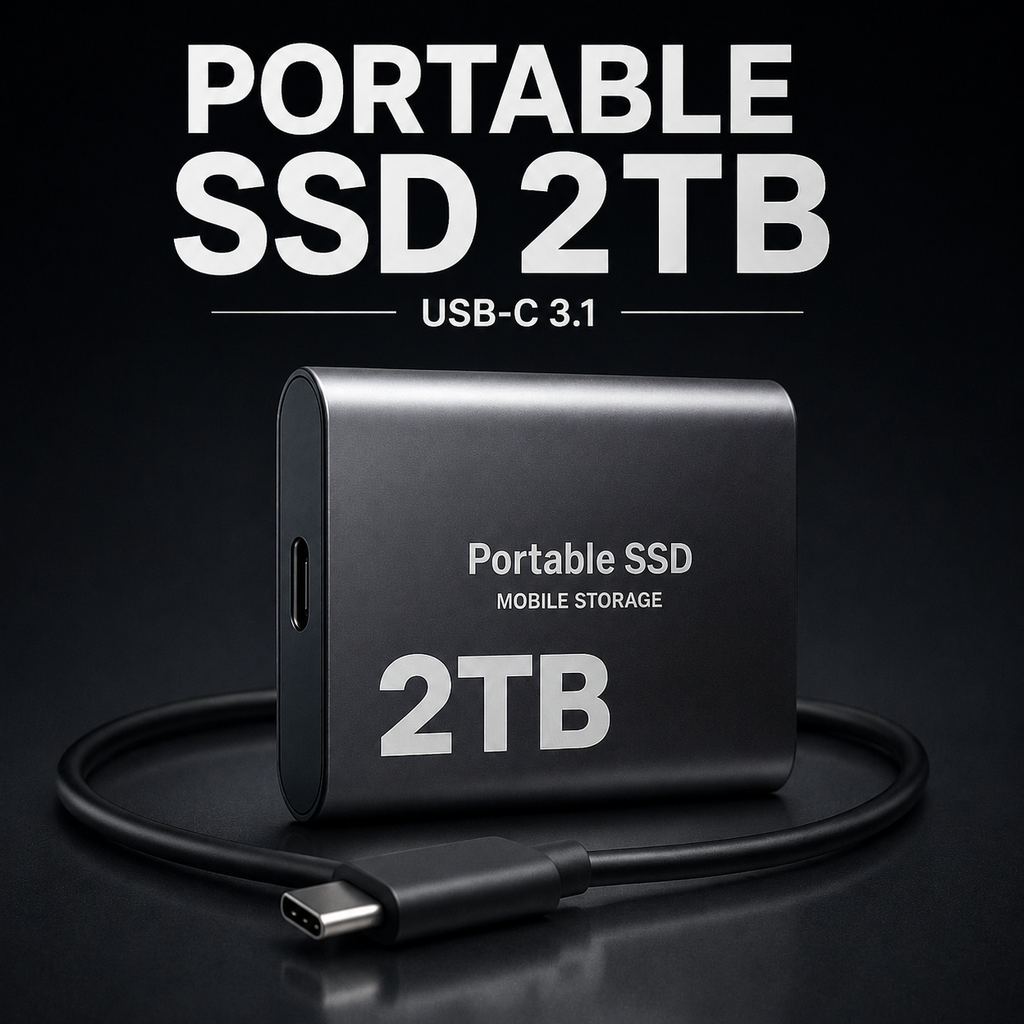Przenośny Dysk SSD 2TB USB-C – Zewnętrzna Pamięć do Laptopa, PC i Telefonu