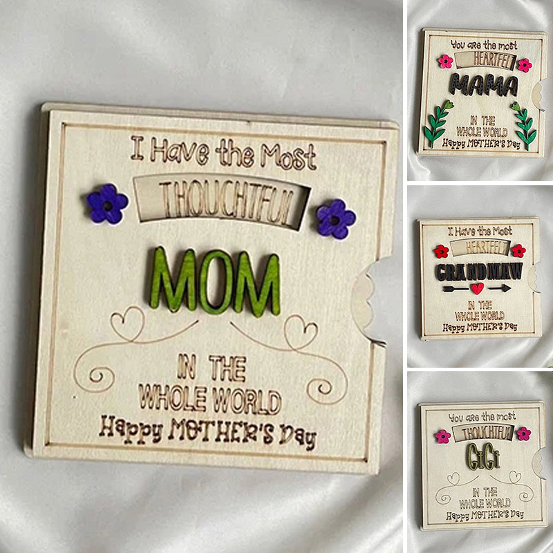 Drehbare Holz-Grußkarte – Geschenk zum Muttertag für Mama und Oma
