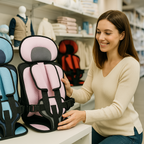 Regulowany fotelik samochodowy dla dzieci z 5-punktowymi pasami bezpieczeństwa i miękką wyściółką