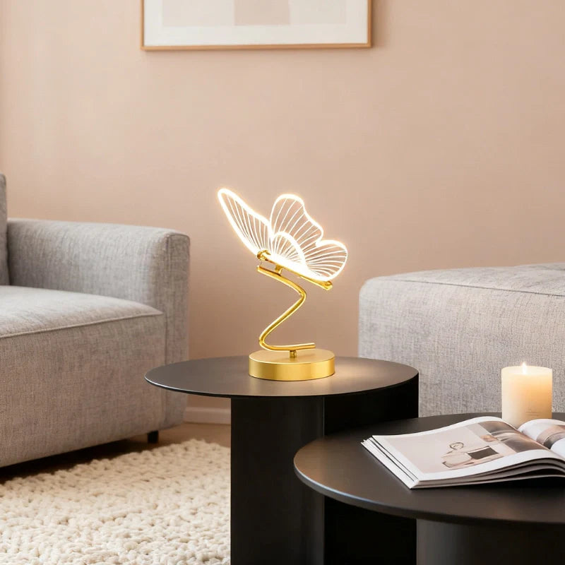 Modern butterfly-shaped table lamp with adjustable lighting