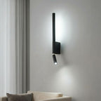 LED wall lamp with double light beam effect for living spaces