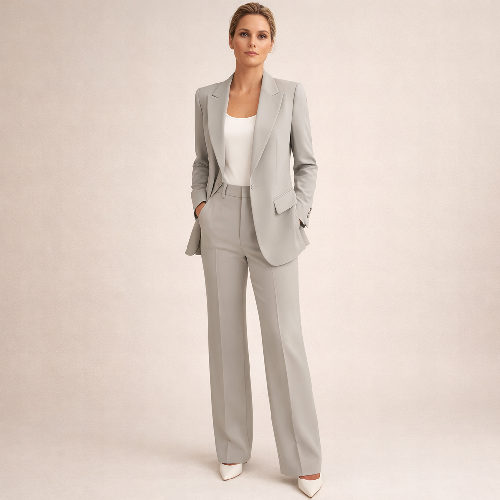 Modernes Damen-Set mit Blazer und ausgestellter Hose
