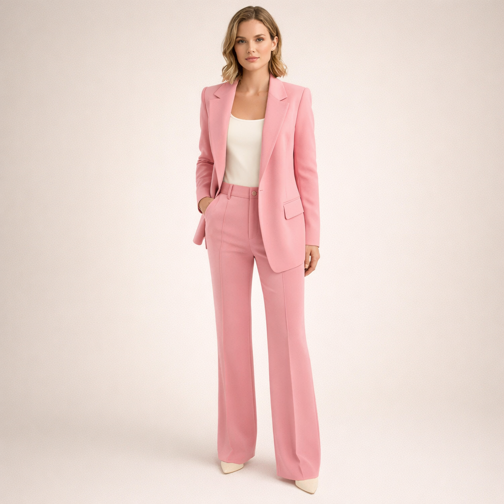 Modernes Damen-Set mit Blazer und ausgestellter Hose