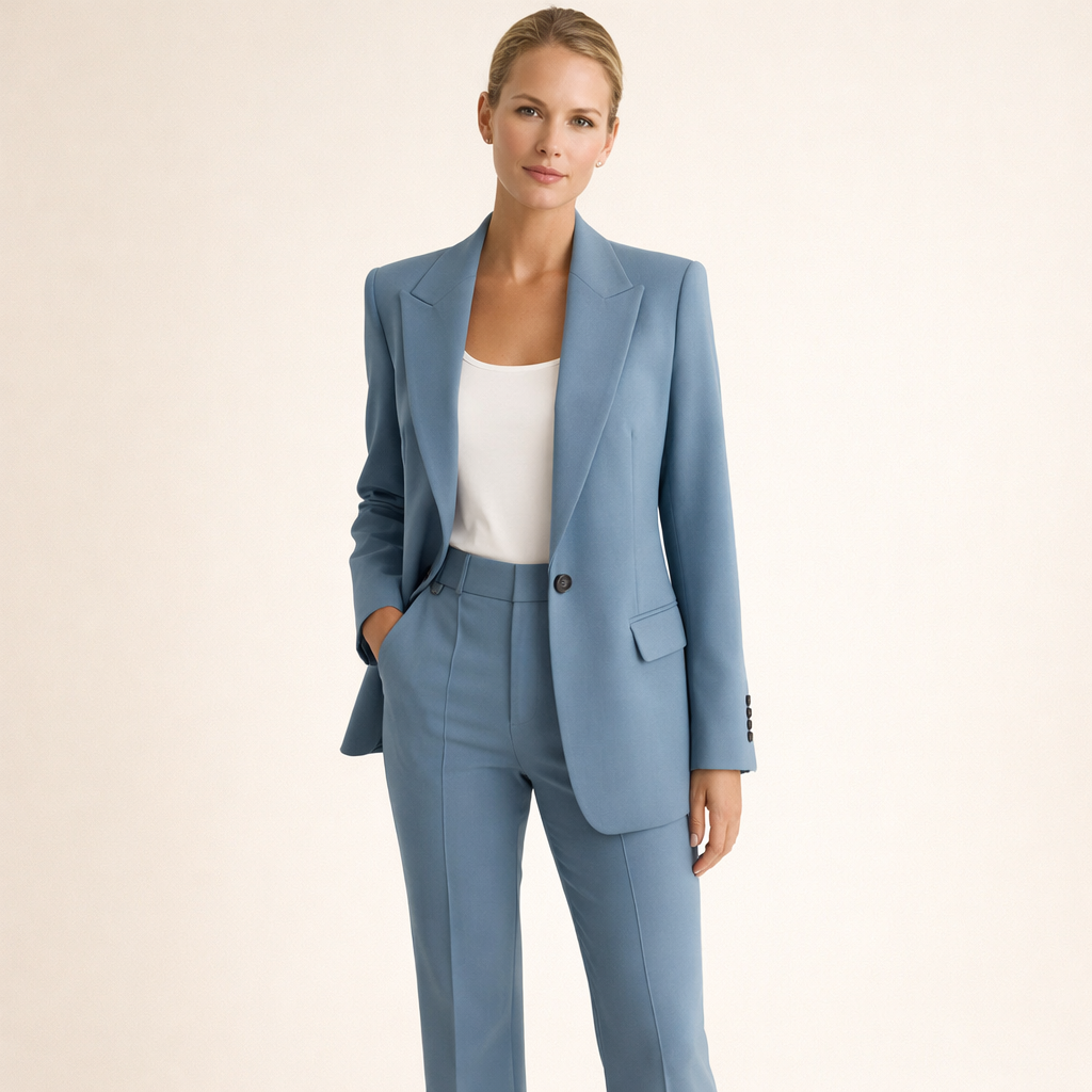 Modernes Damen-Set mit Blazer und ausgestellter Hose