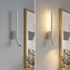 LED wall lamp with double light beam effect for living spaces