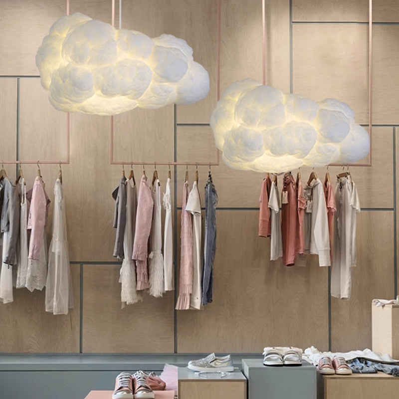 Stylish cloud-shaped ceiling lamp with two white lampshades