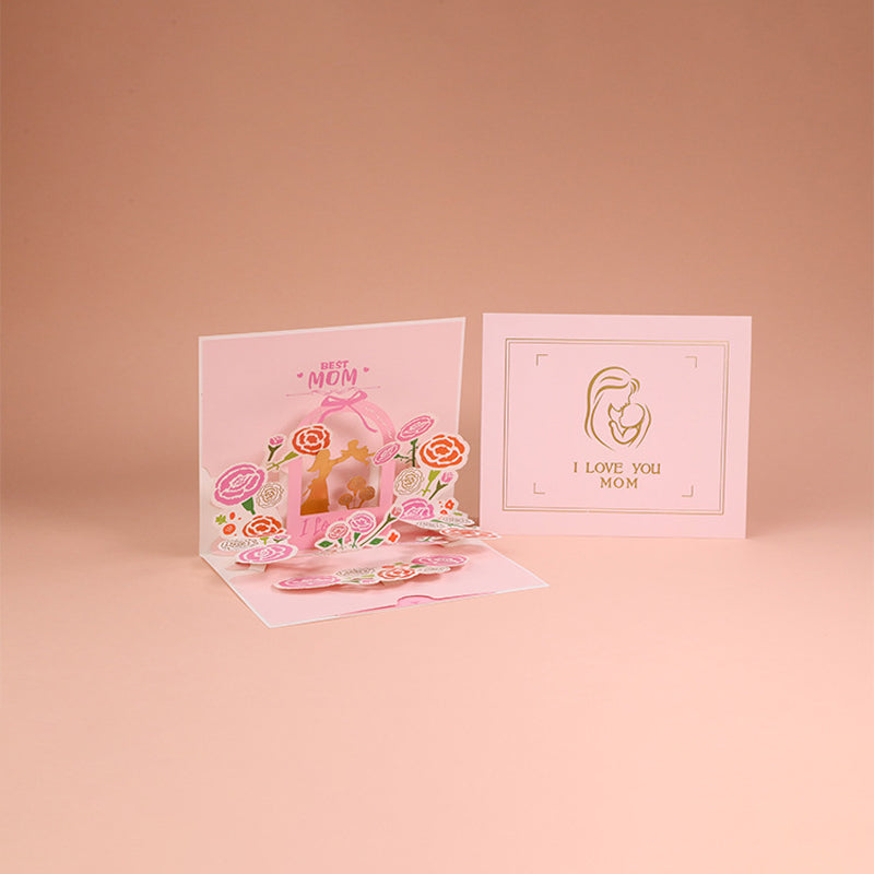 Belle carte pop-up 3D cadeau pour la Fête des Mères