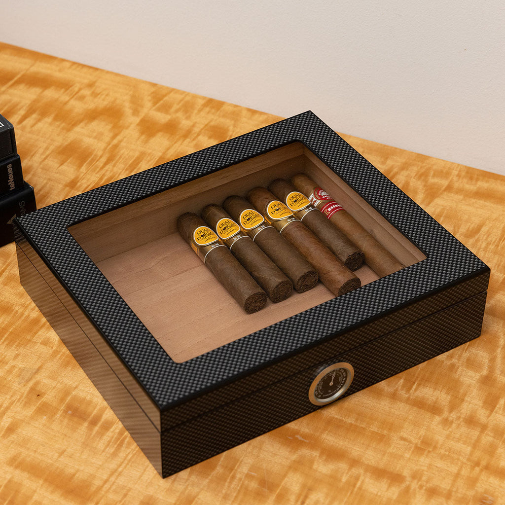 Humidor do Przechowywania Cygar z Higrometrem i Szybą