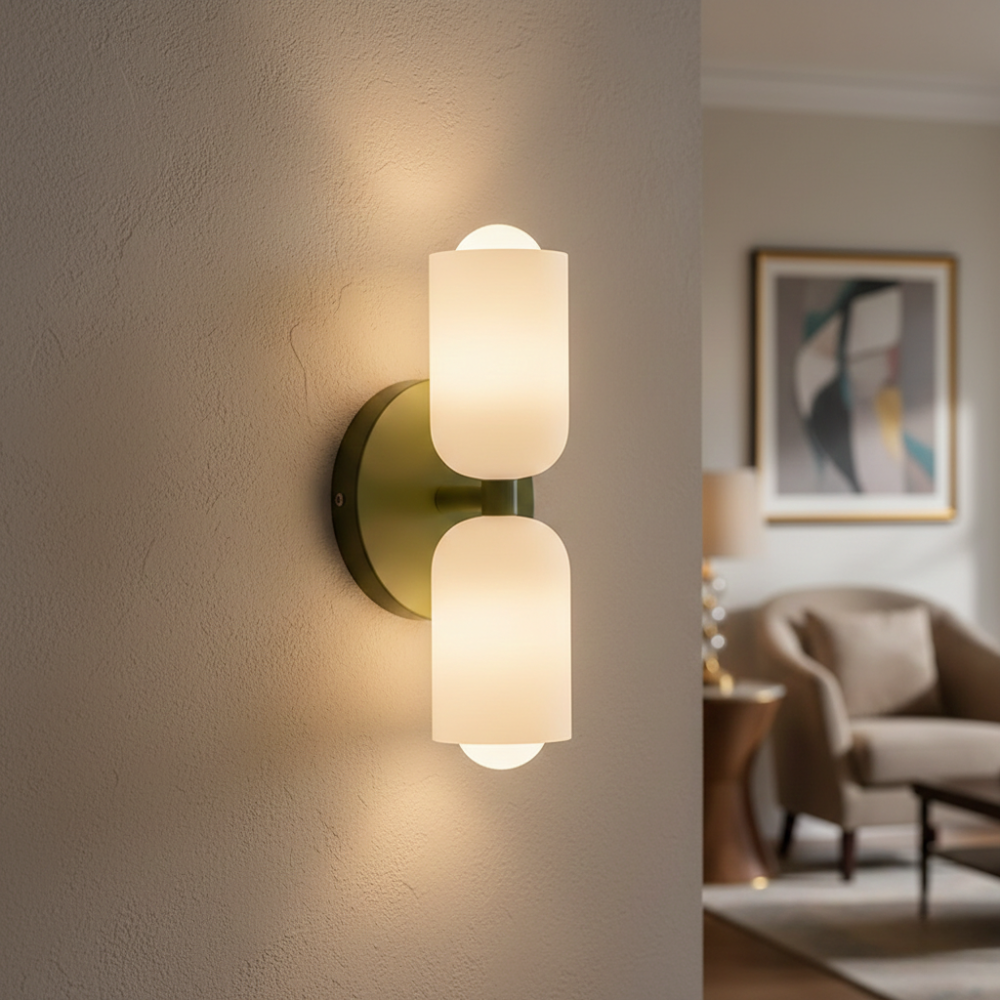 Modern LED wall lamp for interiors, lighting both up and down