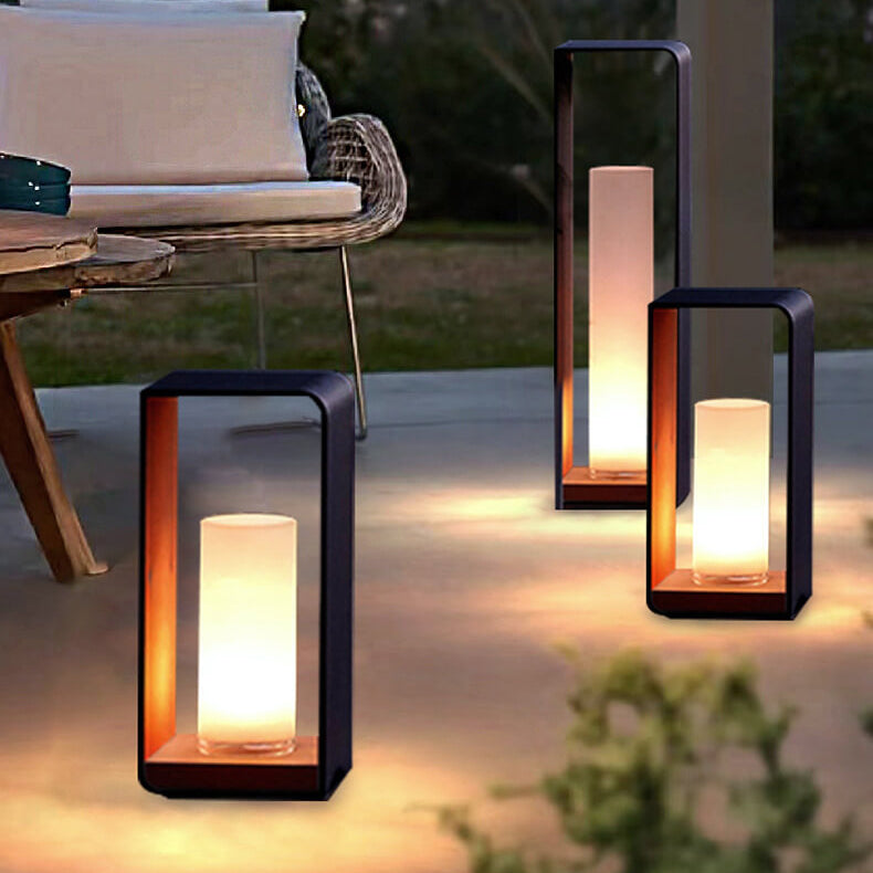 Čtvercová zahradní lampa venkovní LED osvětlení vodotěsné