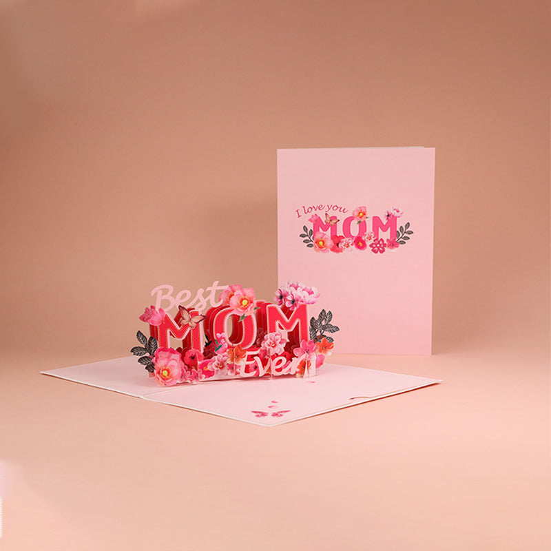 Belle carte pop-up 3D cadeau pour la Fête des Mères