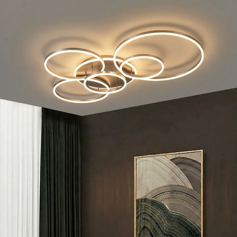 Plafonnier LED noir, moderne et rond, pour montage encastré - éclairage intérieur