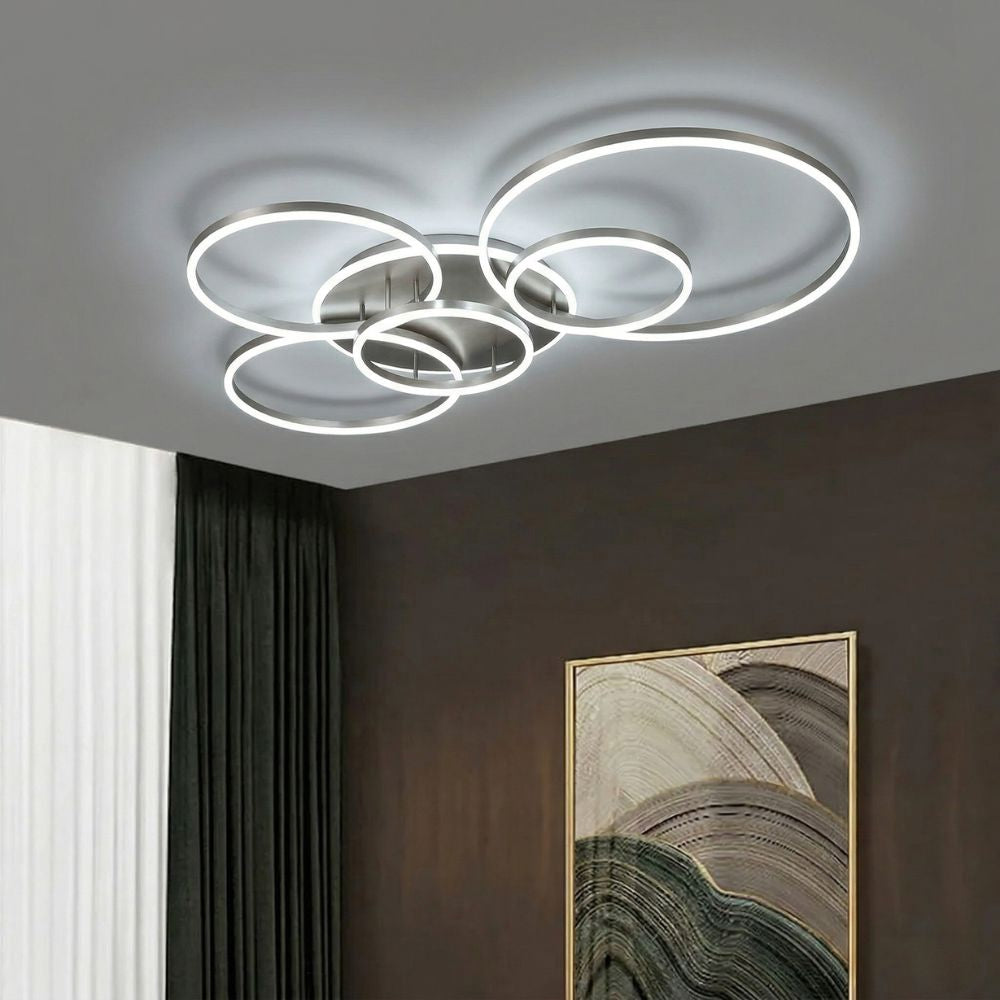 Plafonnier LED noir, moderne et rond, pour montage encastré - éclairage intérieur