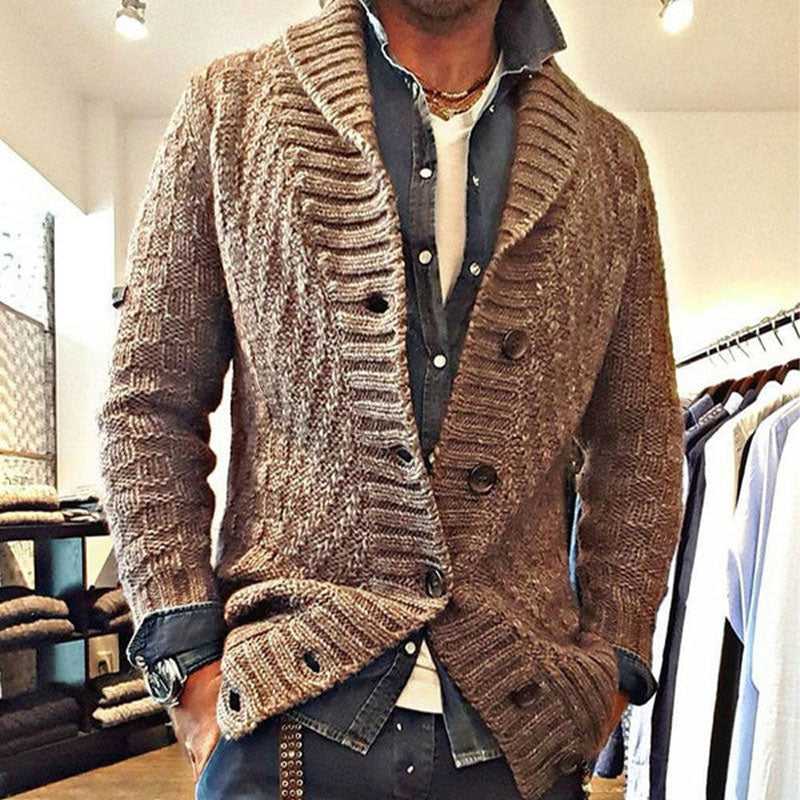 Giacca smart casual da uomo stile cardigan con colletto classico
