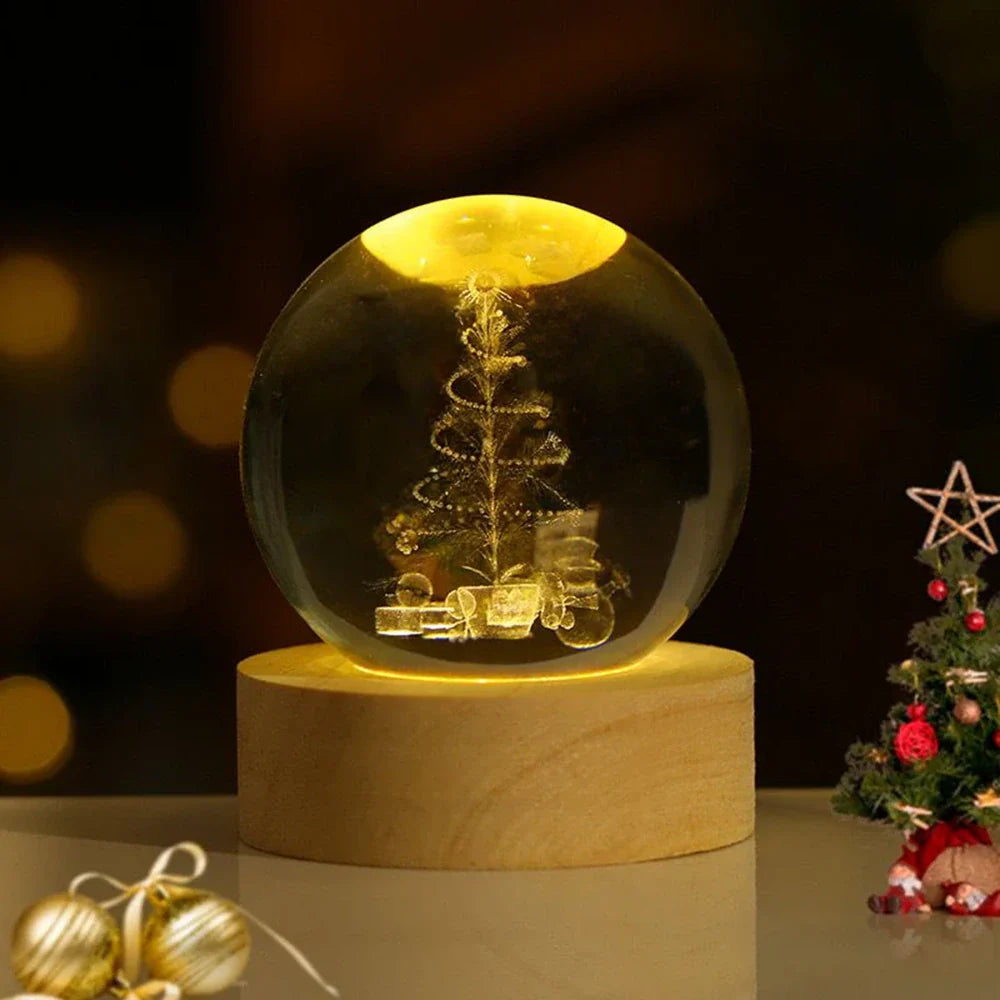 Sfera di cristallo 3D pianeta LED luminosa decorativa