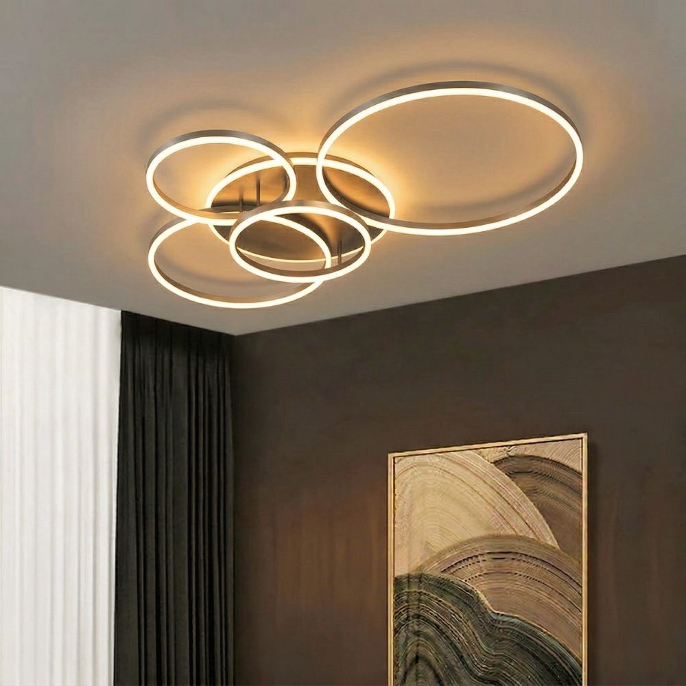 Lampada da soffitto LED rotonda, moderna e nera da incasso – illuminazione per interni