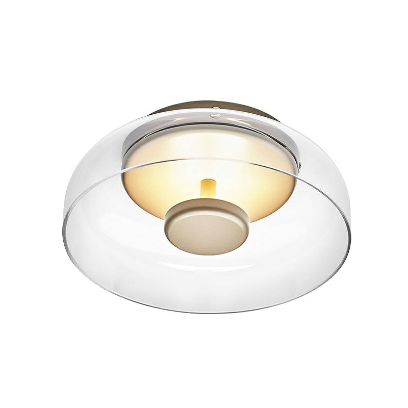 Lampada a soffitto LED moderna con vetro fumé – Bianco caldo per ingresso, montaggio a incasso