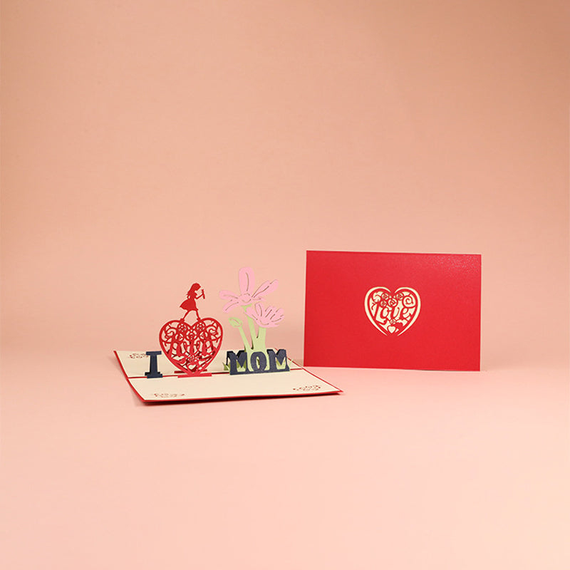Belle carte pop-up 3D cadeau pour la Fête des Mères