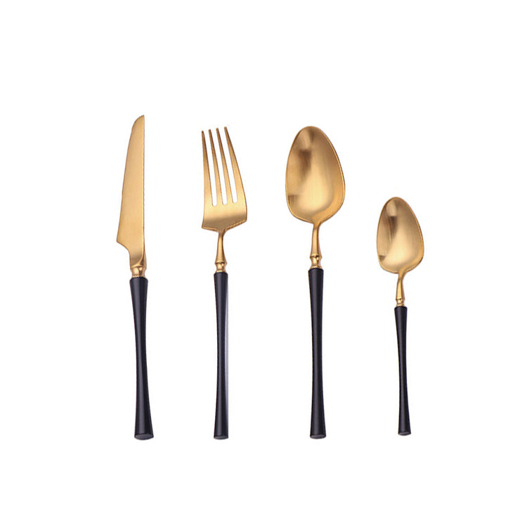 Élégant service de couverts 24 pièces en acier inoxydable pour tables à manger modernes