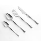 Élégant service de couverts 24 pièces en acier inoxydable pour tables à manger modernes