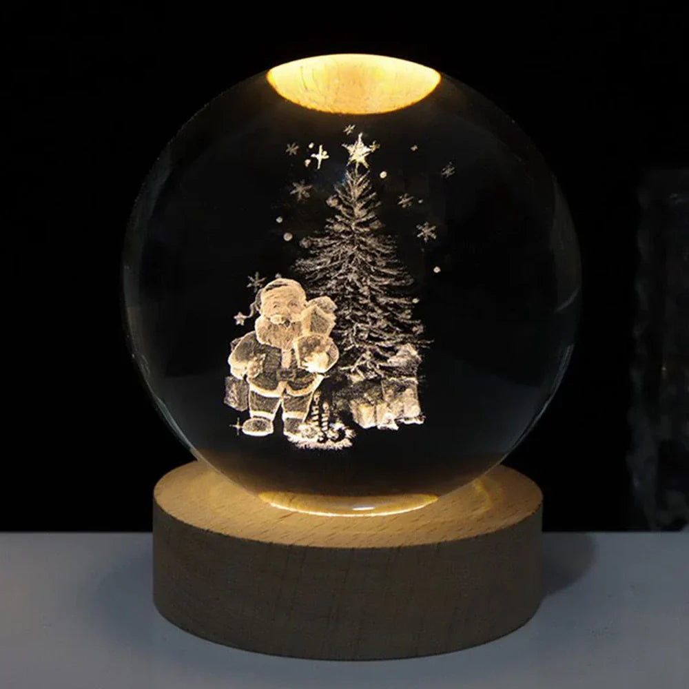 Sfera di cristallo 3D pianeta LED luminosa decorativa