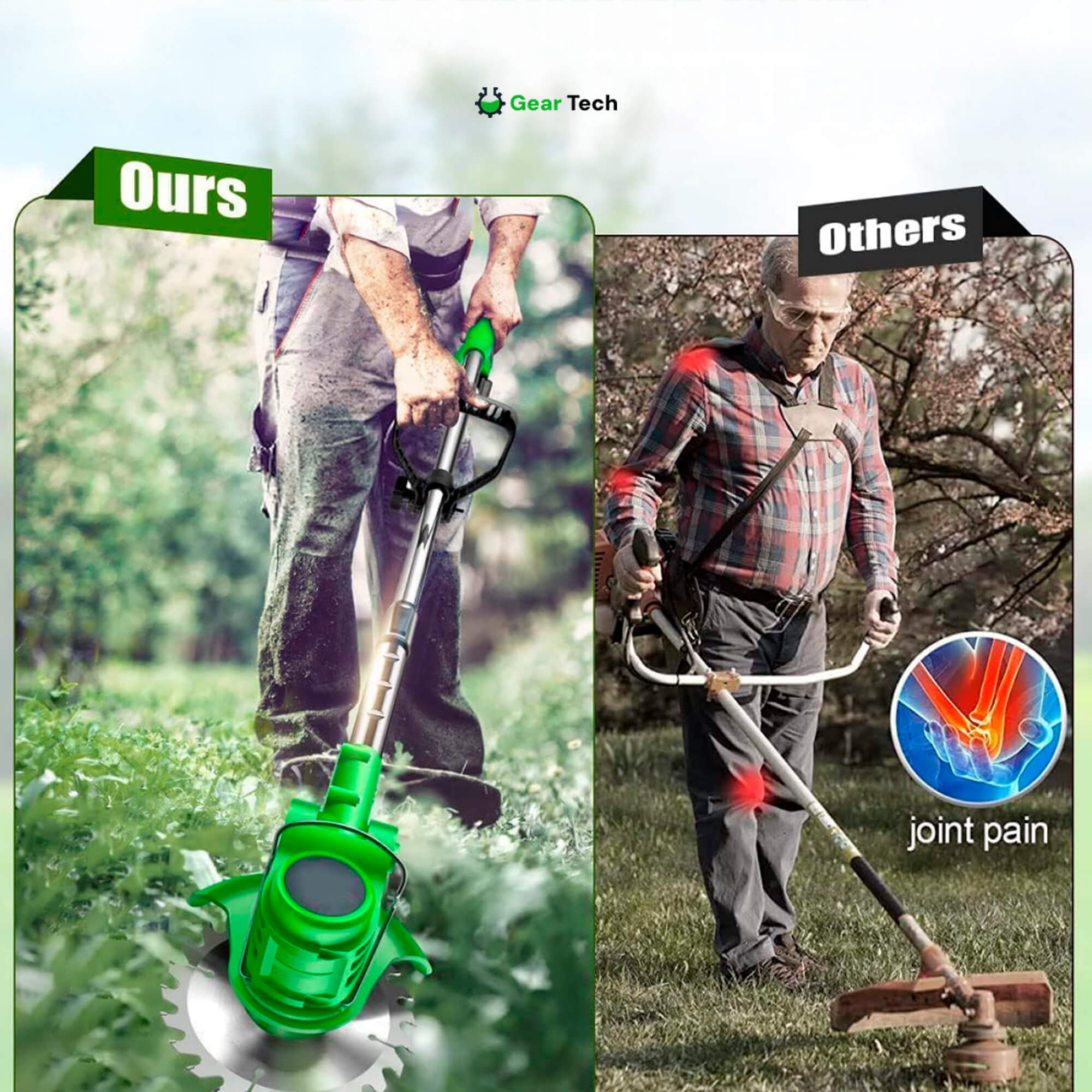 4 w 1 Potężna akumulatorowa podkaszarka do trawy do pielęgnacji ogrodu