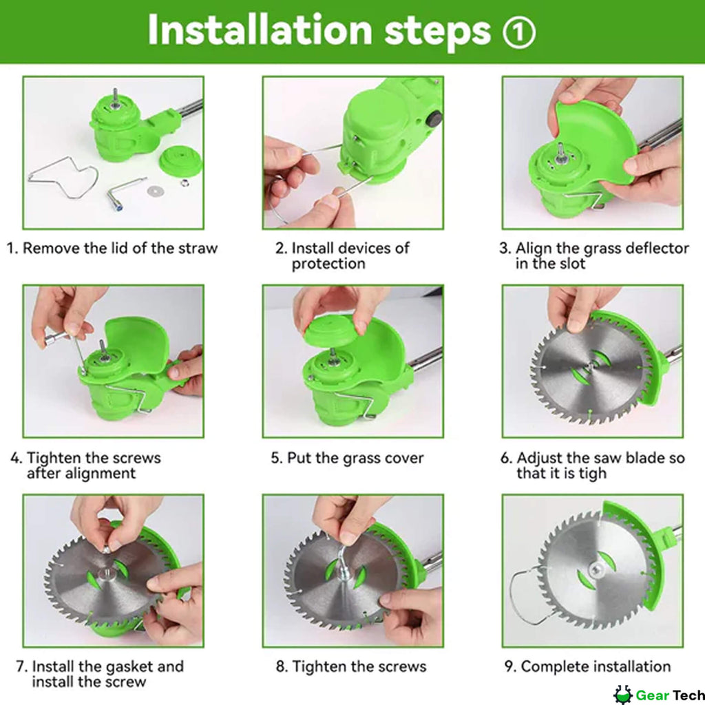 4 w 1 Potężna akumulatorowa podkaszarka do trawy do pielęgnacji ogrodu