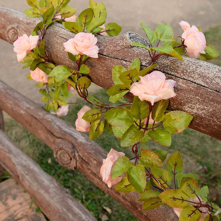 Waterproof outdoor LED lamp with rose-shaped string lights