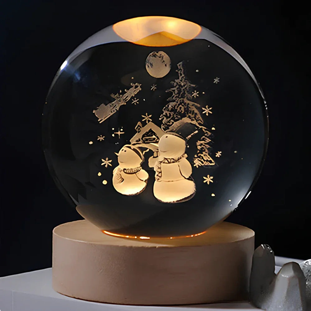 Sfera di cristallo 3D pianeta LED luminosa decorativa