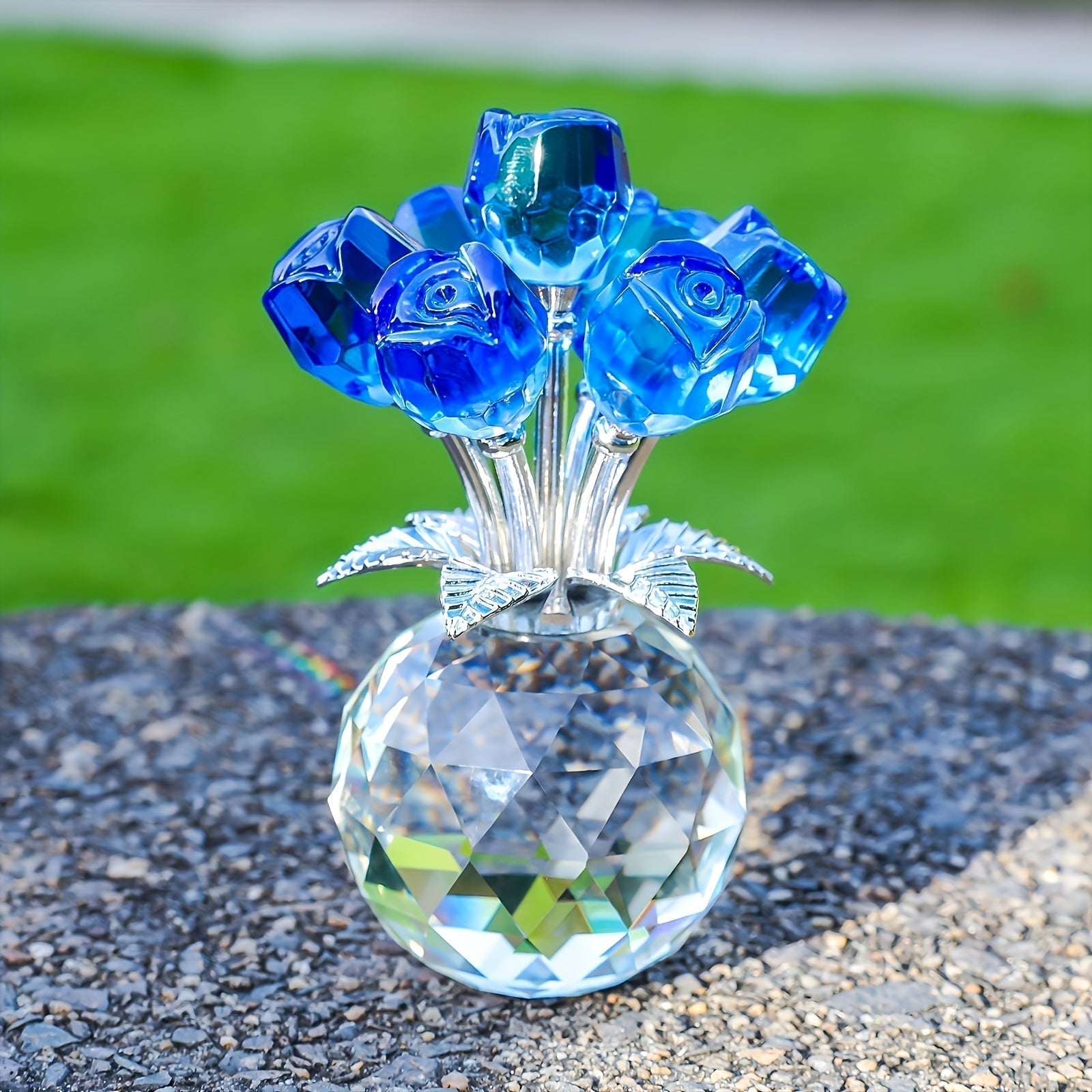 Bouquet eterno di rose decorative in cristallo – regalo ideale per la Festa della Mamma