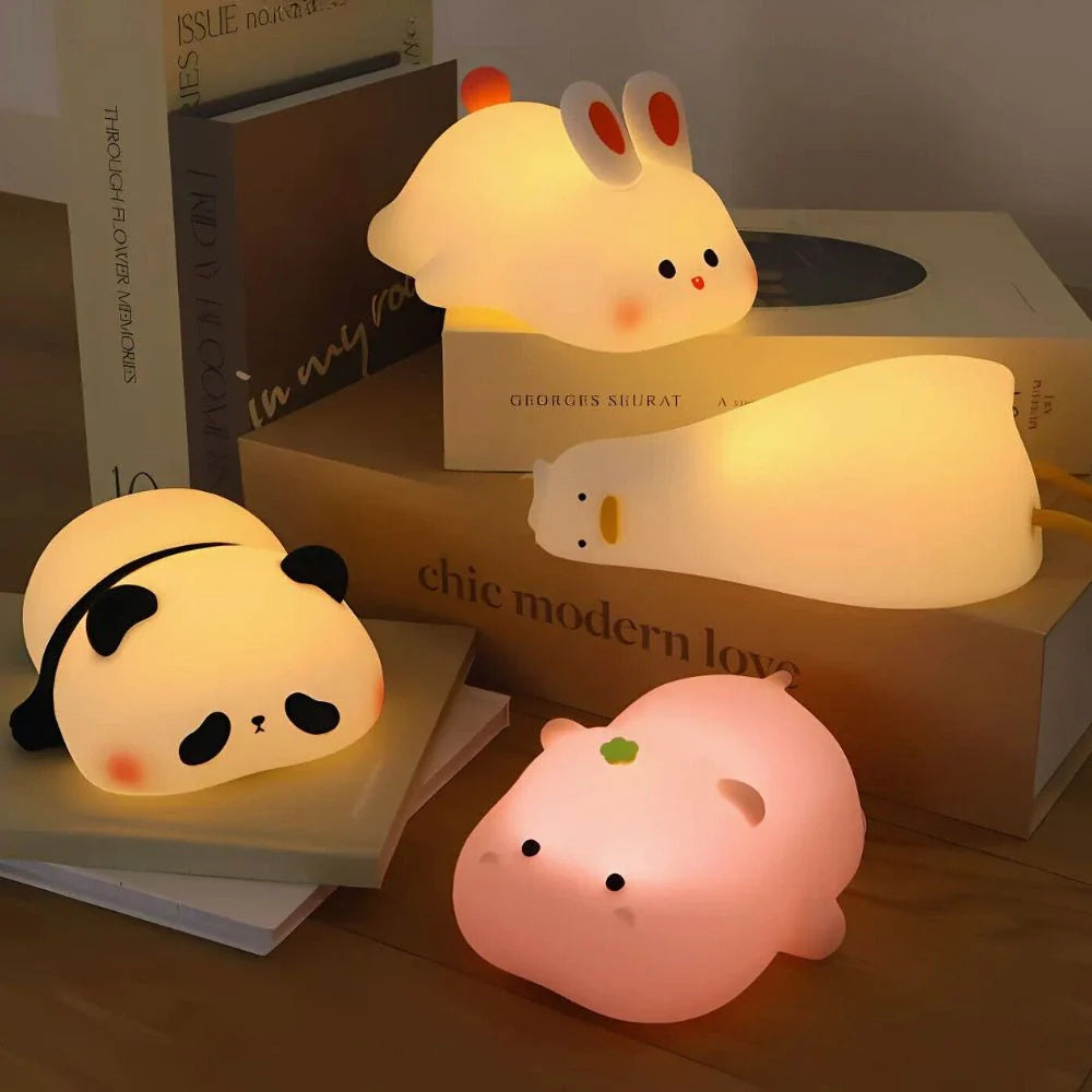 Lampka stołowa nocna LED Śpiący przyjaciele lampka przyłóżkowa
