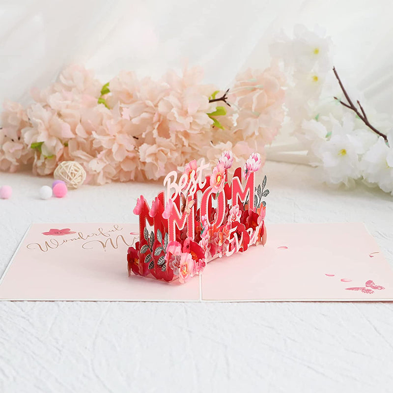 Belle carte pop-up 3D cadeau pour la Fête des Mères