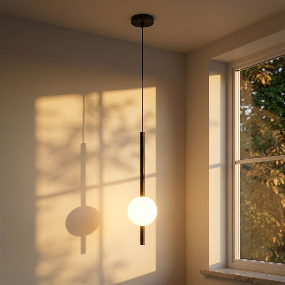 Minimalist Scandinavian-style LED ceiling pendant lamp with adjustable length